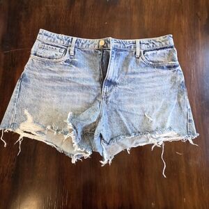 Kut from the Kloth Faded Blue Ripped Jean Shorts